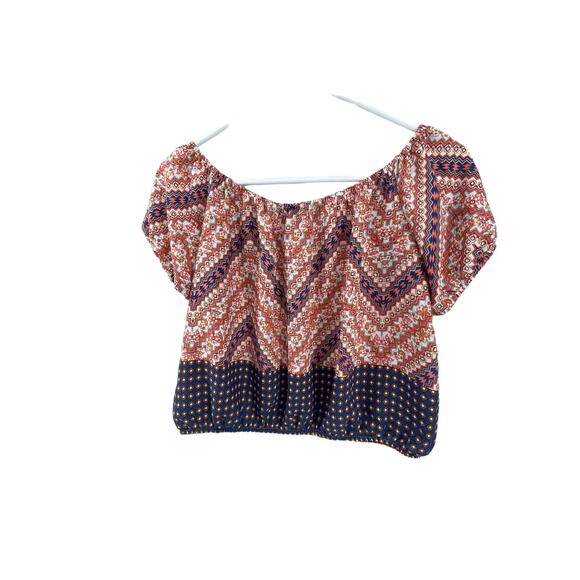 Necessary Objects Printed Short Sleeve Blouse Women's Size Small - Picture 4 of 5